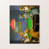 Dogs Playing Snooker Billiards Fun Spoof Legpuzzel (Verticaal)
