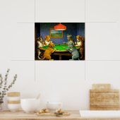 Dogs Playing Snooker Billiards Fun Spoof Poster (Keuken)