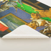 Dogs Playing Snooker Billiards Fun Spoof Sherpa Deken (3/4)