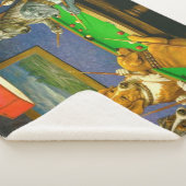 Dogs Playing Snooker Billiards Fun Spoof Sherpa Deken (3/4)