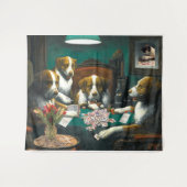 Dogs Plays Mah Jongg Tapestry Wandkleed (Voorkant (horizontaal))