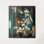 Dogs Plays Mah Jongg Tapestry Wandkleed (Voorkant)