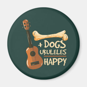 Dogs Plus Ukuleles staat gelijk aan Happy Novelty  Magneet