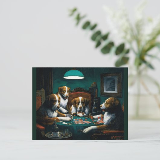 Dogs' Poker Game Briefkaart (Staand voorkant)