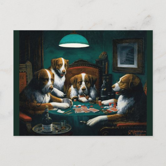 Dogs' Poker Game Briefkaart (Voorkant)