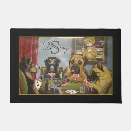 Dogs poker-spellen deurmat (Voorkant)