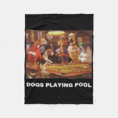Dogs Pool Art Work Puppy Snooker Pocket Fleece Deken (Voorkant)
