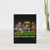 Dogs Pool Art Work Puppy Snooker Pocket Kaart (Voorkant)