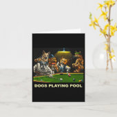 Dogs Pool Art Work Puppy Snooker Pocket Kaart (Gele Bloem)