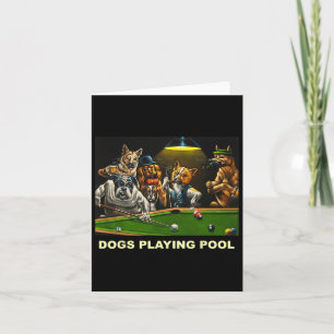 Dogs Pool Art Work Puppy Snooker Pocket Kaart