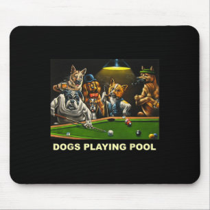 Dogs Pool Art Work Puppy Snooker Pocket Muismat