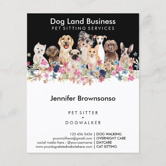 Dogs Pug frenchie Collie Westie Retriever Poodle Flyer (Achterkant)