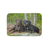 Dogs Puppies Black Lab Chocolate Labrador Retrive Badmat (Voorkant)