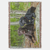 Dogs Puppies Black Lab Chocolate Labrador Retrive Deken (Voorkant Verticaal)