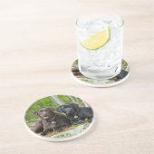 Dogs Puppies Black Lab Chocolate Labrador Retrive Zandsteen Onderzetter (Zijkant)