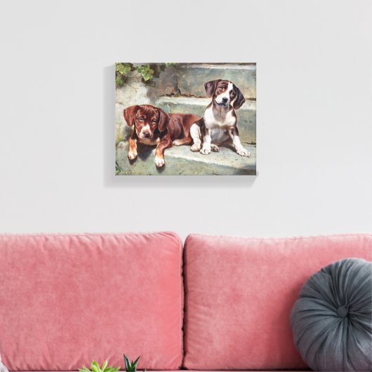 Dogs Puppies  Canvas Afdruk (Insitu (Woonkamer))