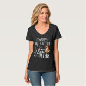 Dogs Quote Easily Distracted by Dogs and Guitar    T-shirt (Voorkant volledig)