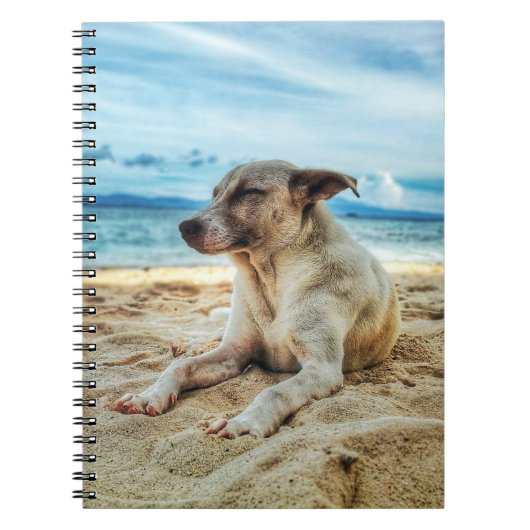 Dog's Relaxing Day in the Beach, Ocean Sand & Sun Notitieboek (Voorkant)