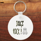 Dogs Rock. Button Sleutelhanger (Voorkant)
