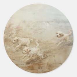 Dogs - Ronde Stickers voor Stationery