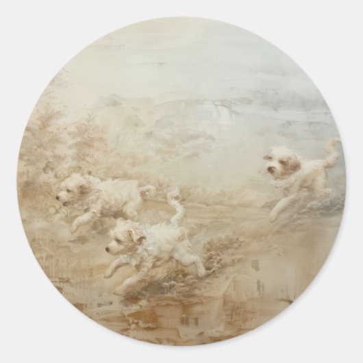 Dogs - Ronde Stickers voor Stationery (Voorkant)