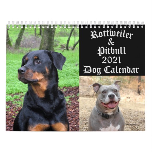 Dogs Rottweiler en Pitbull Dog Calendar Kalender (Hoes)