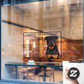 Dogs Rottweiler Pet Grooming Hours Business Raamsticker (Cafe Raam)