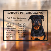 Dogs Rottweiler Pet Grooming Hours Business Raamsticker (Vel 2)