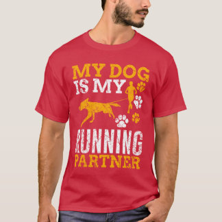 Dogs Run Partner Gift Hondensport Canicross vintag T-shirt