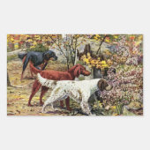  Dogs Setter Trio Rechthoekige Sticker (Voorkant)