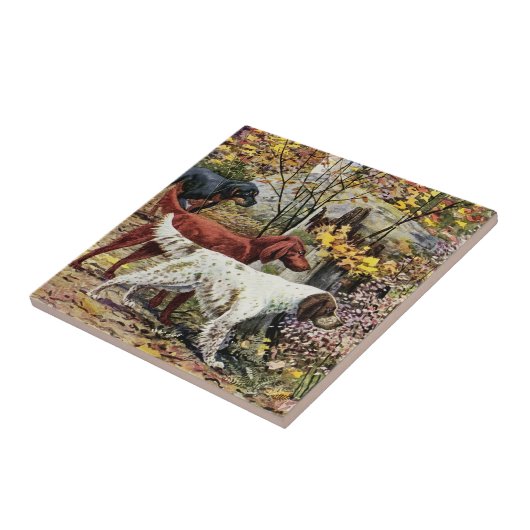  Dogs Setter Trio Tegeltje (Zijkant)