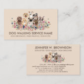 Dogs sitting flowers petshop online store visitekaartje (Voorkant / Achterkant)
