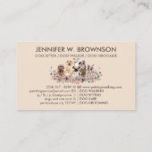 Dogs sitting flowers petshop online store visitekaartje (Achterkant)