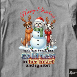 Dogs Snowman Christmas Friends Antlers Scarves Tri-Blend Shirt