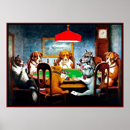 DOGS SPEELT POKER  C M Coolidge Print (Voorkant)