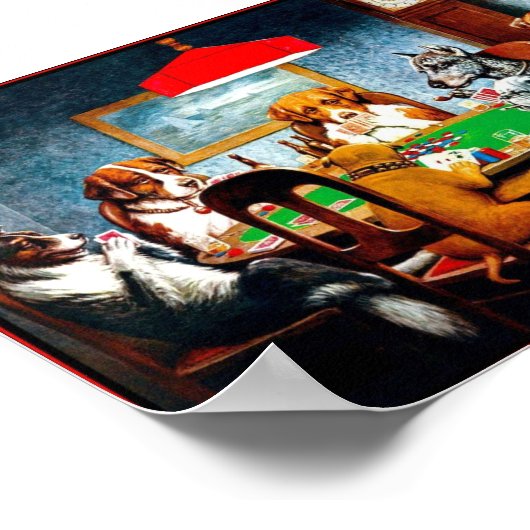 DOGS SPEELT POKER  C M Coolidge Print (Hoek)