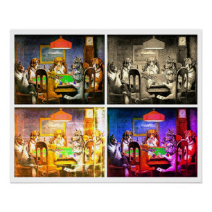 Dogs Spelling Poker Poster