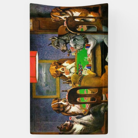 Dogs Spelling Poker Spandoek (Verticaal)
