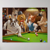 Dogs Spellingpool Billiard door Cassius Marcellus  Poster (Voorkant)