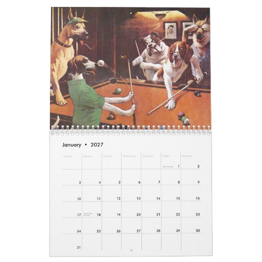 Dogs Spellingspool Kalender (Jan 2027)
