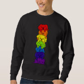 Dogs Stack Rainbow LGBT Gay Les Trans Pride Pet Trui (Voorkant)