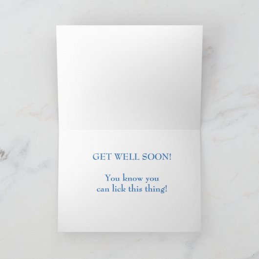 Dog's Tongue Cures All get well card Kaart (Binnen)