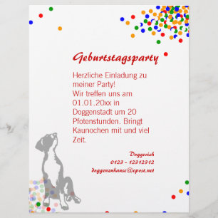 Dogs uitnodiging kinderverjaardag flyer