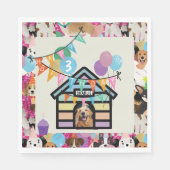 Dog's Verjaardagsfeestje partyware serviette hond  Servet (Voorkant)