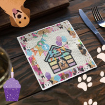 Dog's Verjaardagsfeestje partyware serviette hond