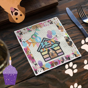 Dog's Verjaardagsfeestje partyware serviette hond  Servet