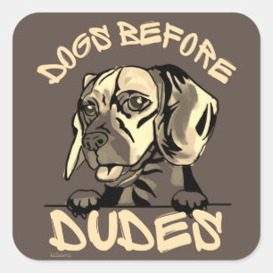 DOGS VÓÓR DUDES-cadeau voor grappige hondenbeagles Vierkante Sticker
