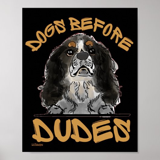 DOGS VOOR DUDES Cavalier King Charles Spaniel Poster (Voorkant)