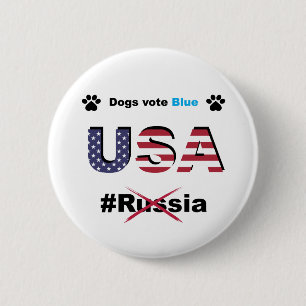 Dogs Vote Blue USA, niet Rusland, Liberal Resist Ronde Button 5,7 Cm