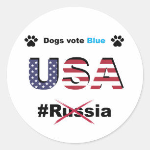 Dogs Vote Blue USA, niet Rusland, Liberation Resis Ronde Sticker